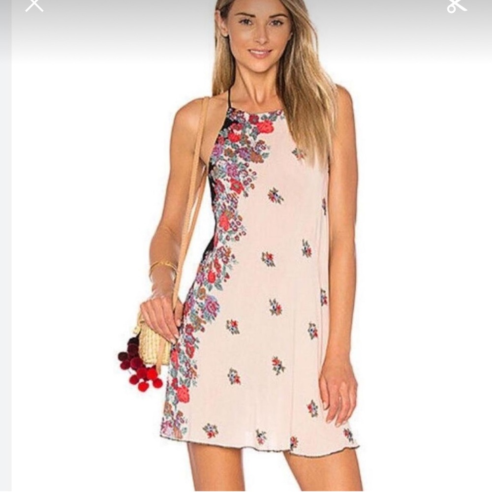 Free People Black and Pink Floral Mini Dress - Picture 7 of 13